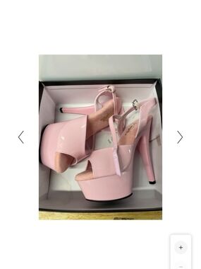Glossy Pink Patent Platform High Heels with Ankle Strap pleaser